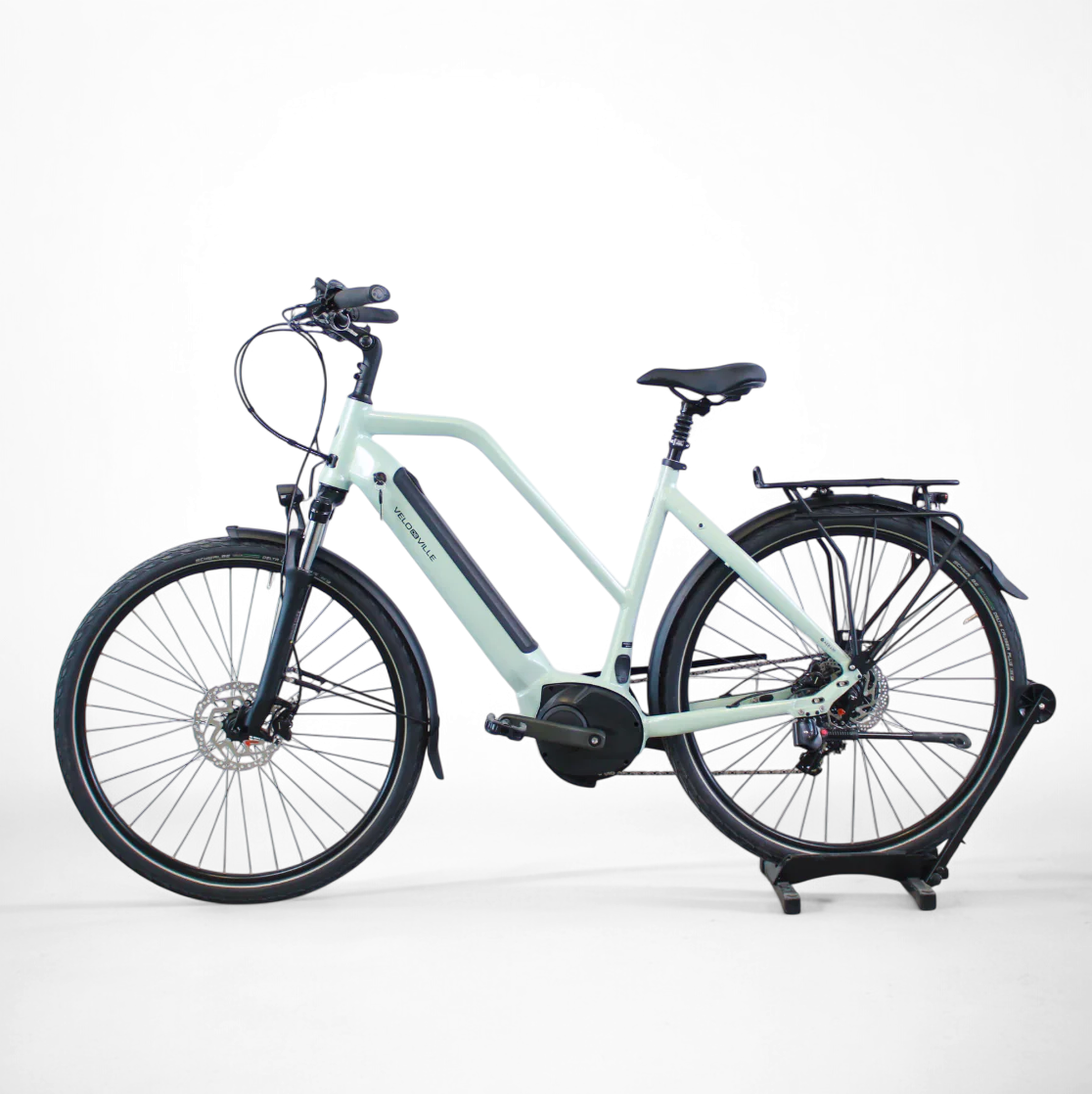 Vélo électrique vélo de ville AEB 490 vert d'eau