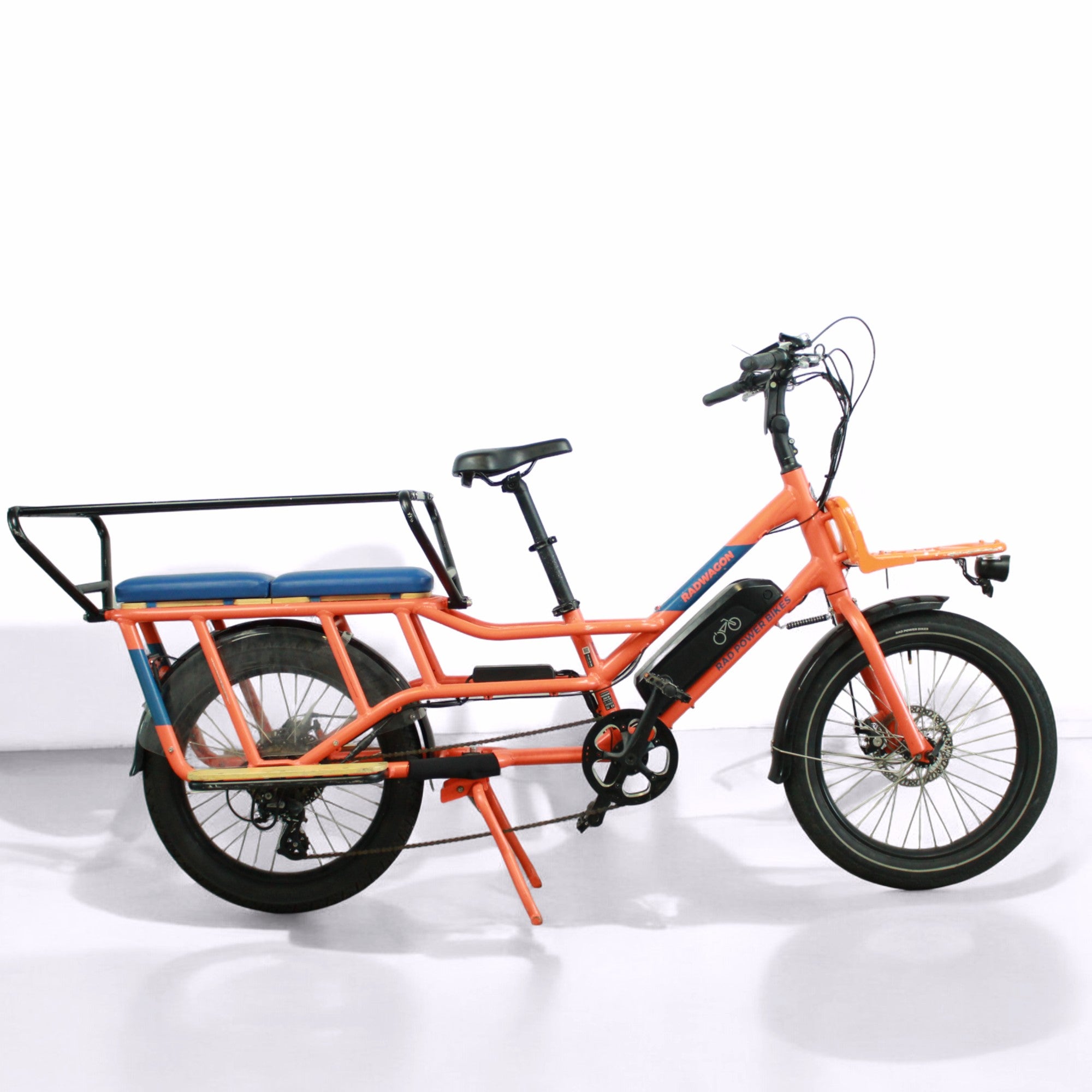 Longtail électrique Rad Power Bikes RadWagon orange (équipé)