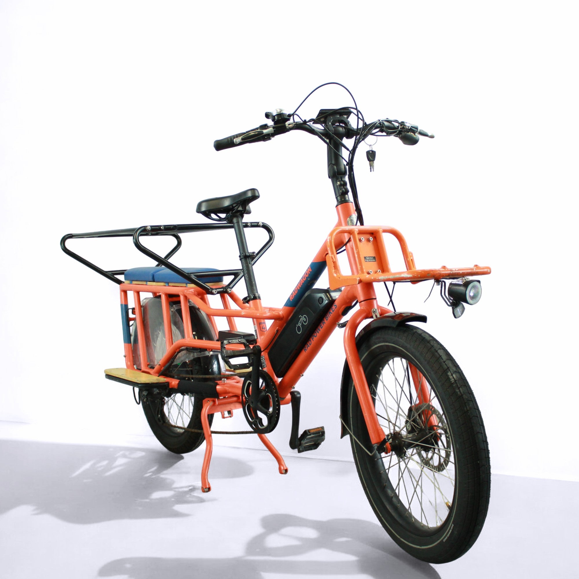 Longtail électrique Rad Power Bikes RadWagon orange (équipé)