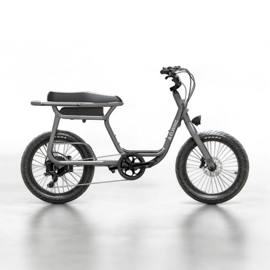 Vélo cargo électrique Elwing Yuvy compact gris