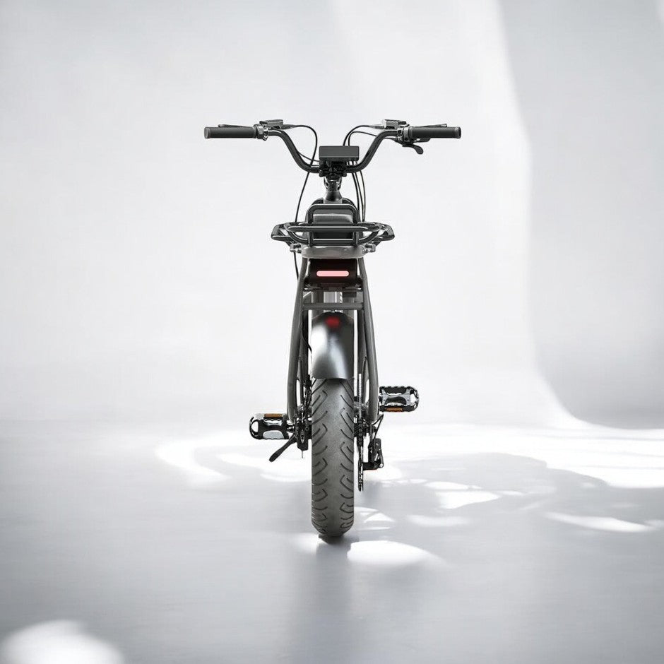 Vélo cargo électrique Elwing Yuvy compact gris