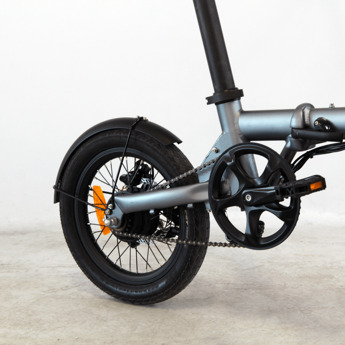 Vélo pliant électrique reconditionné City 4 Speed gris & bleu | LOEWI
